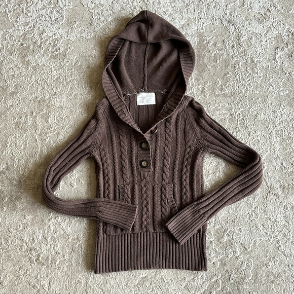 Abercrombie & Fitch Sweaters - Y2k elena gilbert bella swan abercrombie brown knit babydoll layering sweater